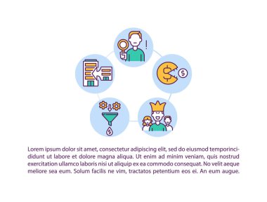 Birleşme ve satın alma konsepti simgelerinin metin ile denetimi. Kopya uzayı ile PPT sayfa vektör şablonu. Broşür, dergi, gazete tasarımı. Beyaz üzerine iş doğrusal çizimler