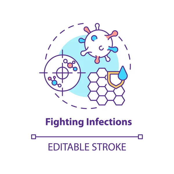 Combate Infecções Ícone Conceito Fígado Função Ideia Linha Fina Ilustração —  Vetores de Stock