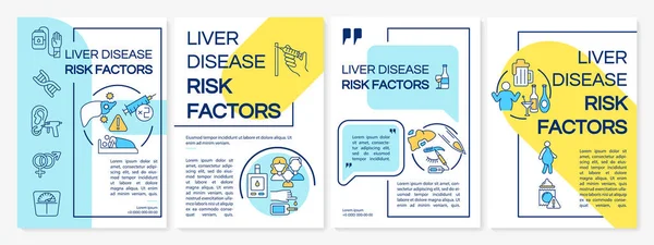 Шаблон Брошюры Факторах Риска Заболеваний Печени Инфицированные Иглы Секс Флаер — стоковый вектор