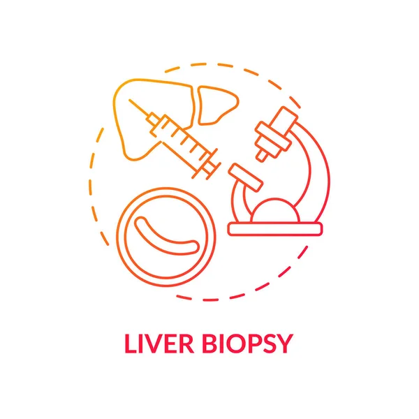 Icono Del Concepto Biopsia Hepática Diagnóstico Hepático Idea Delgada Ilustración — Vector de stock