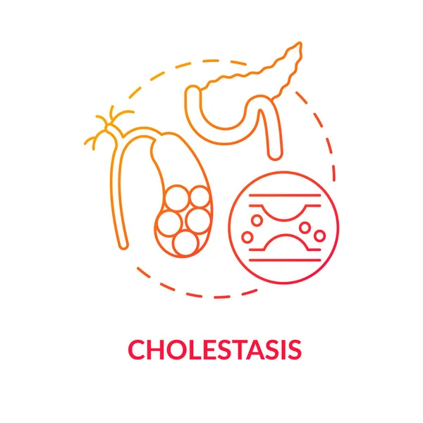 Cholestasis Concept Icon Liver Disease Type Idea Thin Line Illustration —  Vetores de Stock