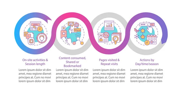 Vektorová Infografická Šablona Analýzy Chování Uživatele Digitální Marketingové Prezentační Designové — Stockový vektor