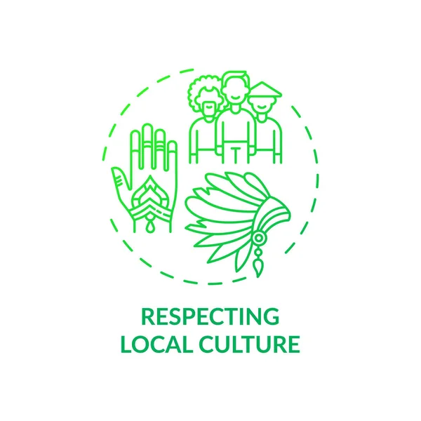 Respecting Local Culture Concept Icon Green Hotel Features Sense Identity — Stock Vector