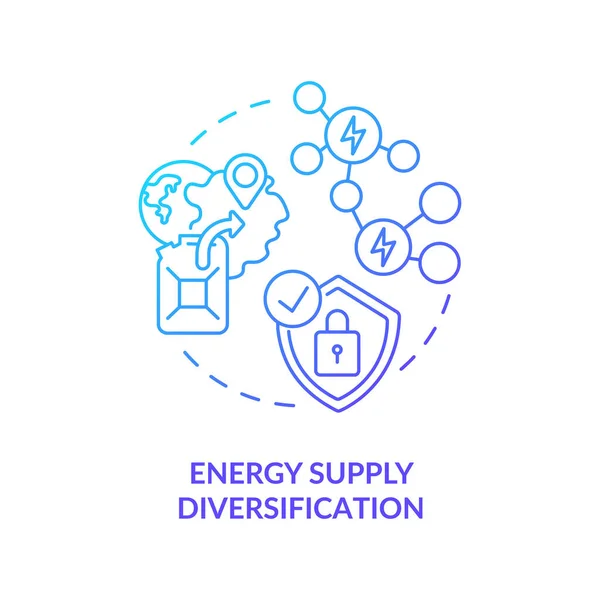 Ikona Koncepce Diverzifikace Dodávek Energie Konkurenční Ceny Nápad Tenké Čáry — Stockový vektor