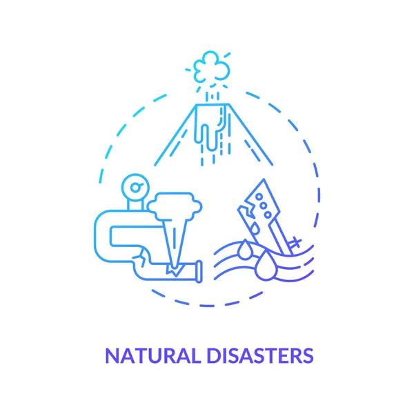 Ícone Conceito Desastres Naturais Ilustração Linha Fina Ameaça Segurança Energética — Vetor de Stock