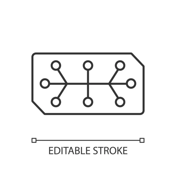 Piezas Computadora Eléctrica Icono Lineal Partes Del Sistema Electrónico Utilizadas — Vector de stock