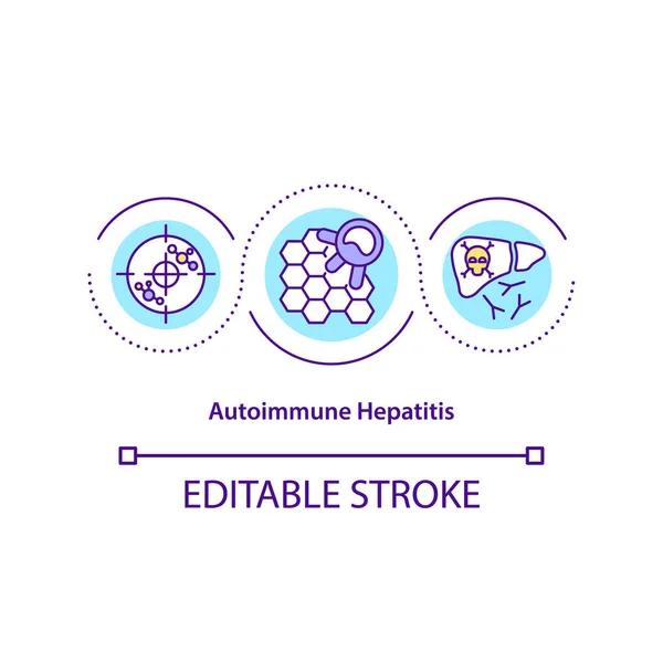 Autoimunitní Koncepce Hepatitidy Myšlenka Selhání Imunitního Systému Tenká Linie Ilustrace — Stockový vektor