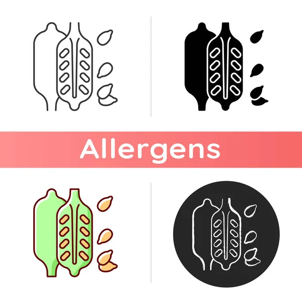 stock vector Sesame icon. Food ingredient, cooking seasoning. Nutritious additives. Condiment for cookery. Cause of allergy. Common allergen. Linear black and RGB color styles. Isolated vector illustrations