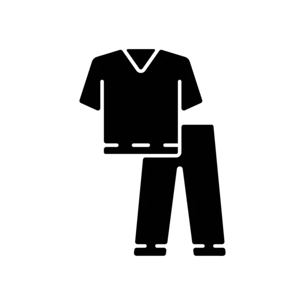 Traje Fregar Icono Glifo Negro Top Pantalones Para Enfermera Traje — Archivo Imágenes Vectoriales