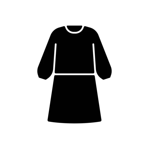 Φόρεμα Απομόνωσης Μαύρο Glyph Εικόνα Προστατευτική Φθορά Από Ιογενή Λοίμωξη — Διανυσματικό Αρχείο