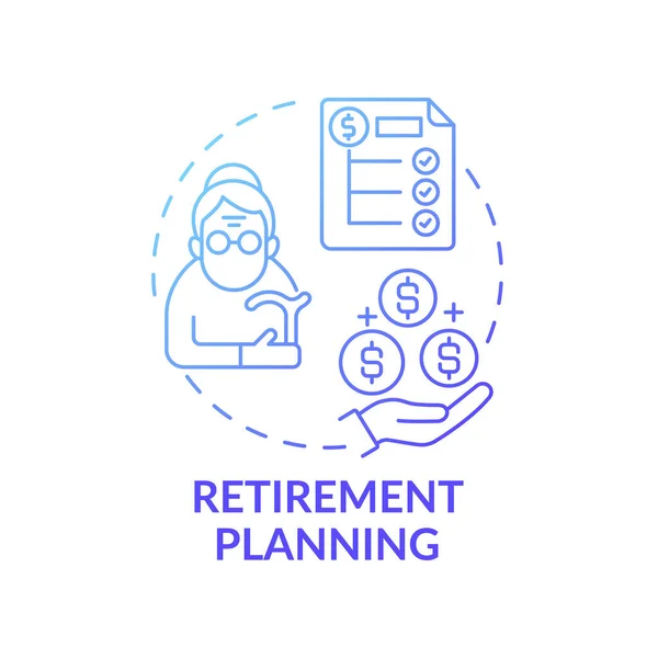 Konceptikon För Pensionsplanering Rikedom Management Idé Tunn Linje Illustration Hälsorelaterade — Stock vektor