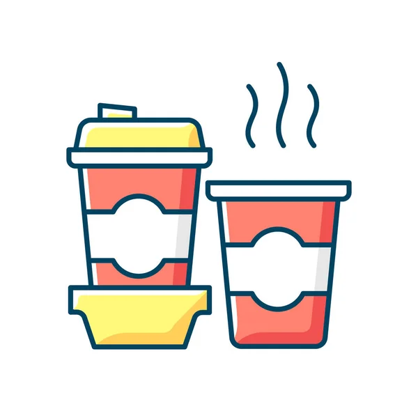 Кава Піктограми Кольору Rgb Споживання Кофеїну Ранковий Напій Капучино Американо — стоковий вектор