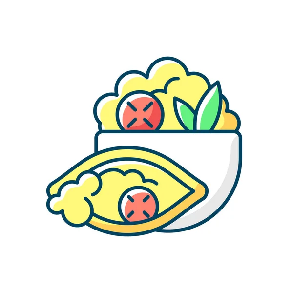 Burrito Bowl Icono Color Rgb Comida Con Arroz Frijoles Bistec — Vector de stock