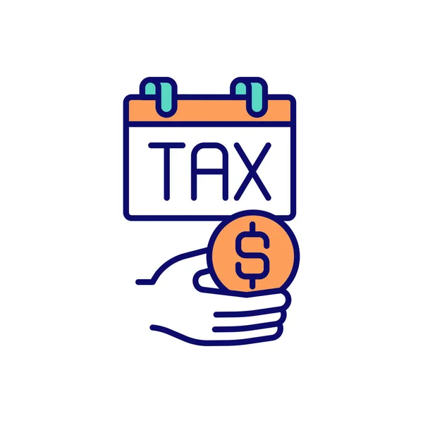 Taxation Rgb Color Icon Income Tax Compulsory Financial Charge Increasing — Stock Vector