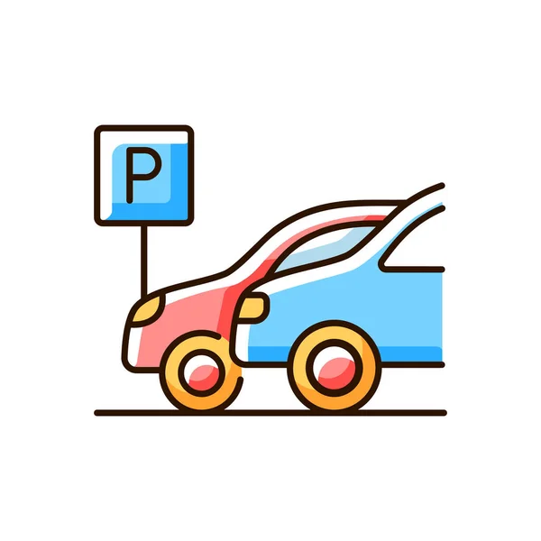Parking Icône Couleur Rvb Lieu Les Clients Hôtel Peuvent Laisser — Image vectorielle