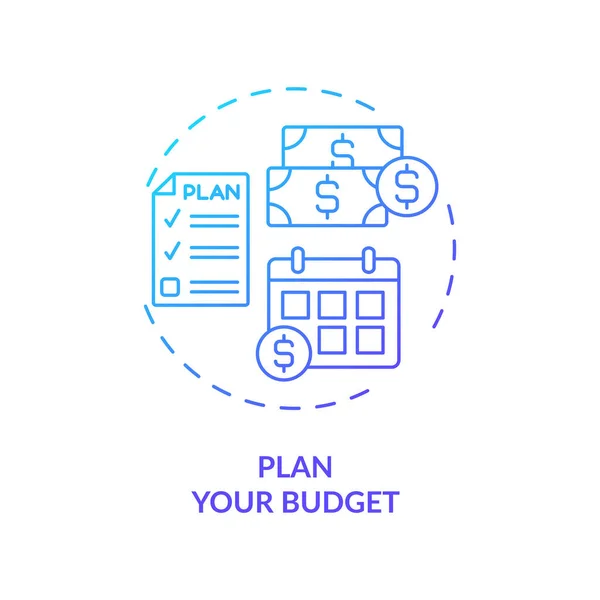 Planera Din Budget Koncept Ikon Ekonomisk Organisation Idé Tunn Linje — Stock vektor