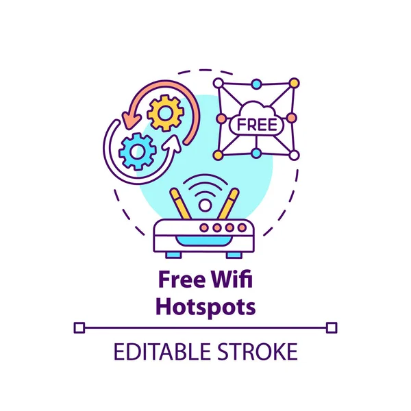 Ícone Conceito Hotspots Wifi Grátis Ligação Internet Urbana Acesso Online — Vetor de Stock