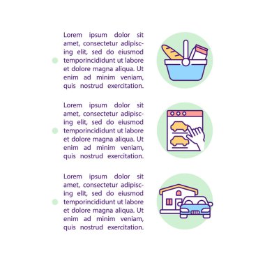 Metinli tüketici davranışı konsept çizgisi simgeleri. Kopya uzayı ile PPT sayfa vektör şablonu. Broşür, dergi, gazete tasarımı. Beyaz üzerinde davranış analizi doğrusal çizimler
