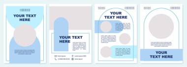 Mavi ticari broşür. İş sunumu. Broşür, broşür, broşür baskısı, kopya alanı olan kapak tasarımı. Mesajın burada. Dergiler için vektör planları, yıllık raporlar, reklam posterleri