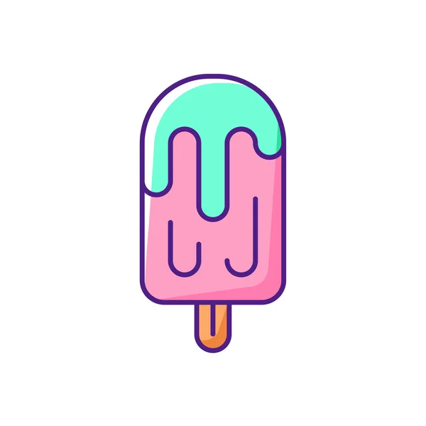 Fruit Juice Ice Pop Rgb Color Icon Snack Food Frozen — Stock Vector