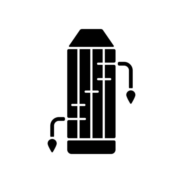 Gayageum Μαύρο Ανάγλυφο Εικονίδιο Εθνικό Μουσικό Όργανο Εργαλείο Απόδοσης Εθνοτικού — Διανυσματικό Αρχείο
