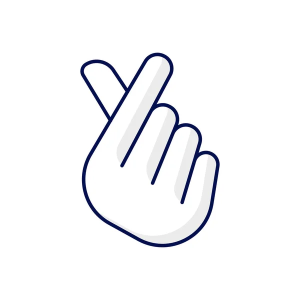 手指心脏Rgb颜色图标 为调情和友谊而握手 浪漫的签名爱的象征 K流行 韩国文化 韩国的传统象征 孤立的矢量说明 — 图库矢量图片
