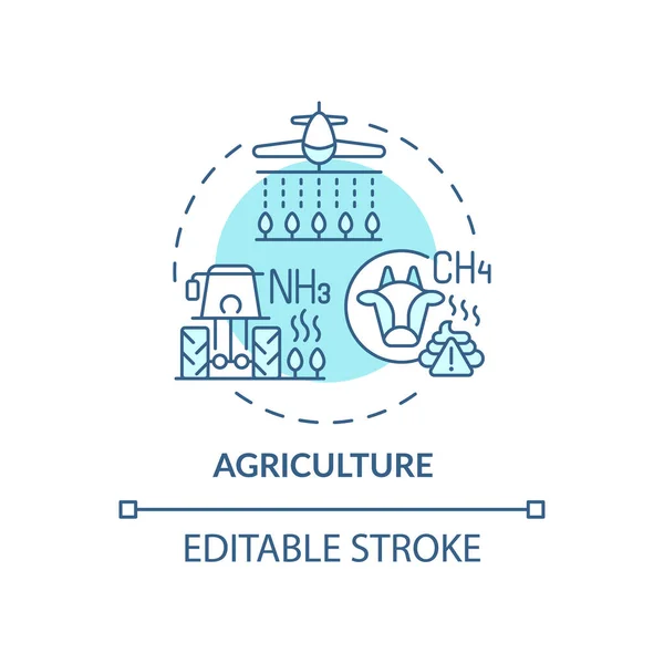 Ícone Conceito Agricultura Idéia Exterior Poluente Ilustração Linha Fina Pesticidas —  Vetores de Stock