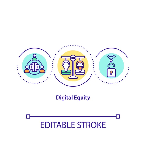 Icono Concepto Equidad Digital Igualdad Acceso Idea Tecnología Información Ilustración — Archivo Imágenes Vectoriales