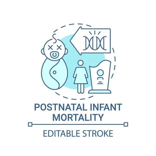 Mortalité Infantile Postnatale Icône Concept Bleu Après Accouchement Mort Néonatale — Image vectorielle
