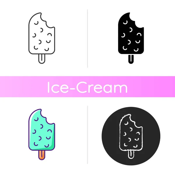 Chocolate Covered Ice Cream Stick Icon Ice Dessert Chocolate Flavored — Stock Vector