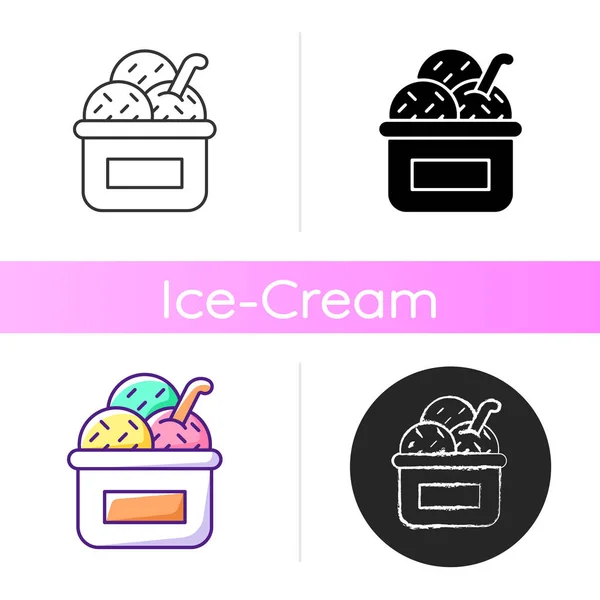 Ice Cream Cup Icon Serving Frozen Treat Smooth Consistency Creamy — Stock Vector