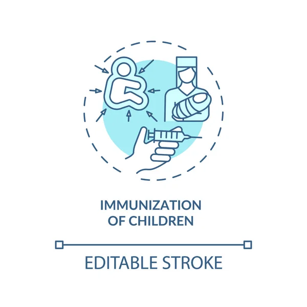 Ikona Konceptu Dětské Imunizace Myšlenka Zabránit Ztrátě Sluchu Tenká Čára — Stockový vektor