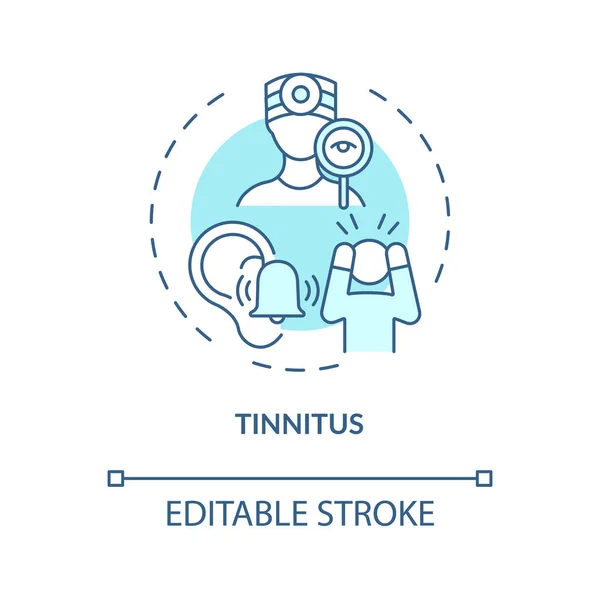 Tinnitus Concept Icoon Top Oor Conditie Idee Dunne Lijn Illustratie — Stockvector