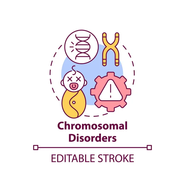 Chromosomale Stoornissen Concept Icoon Baby Met Ziekte Afwijking Kindergenen Genetische — Stockvector