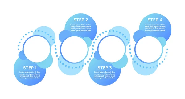 Инфографический Шаблон Инфографического Вектора Прогрессии Синие Элементы Оформления Презентаций Текстовым — стоковый вектор