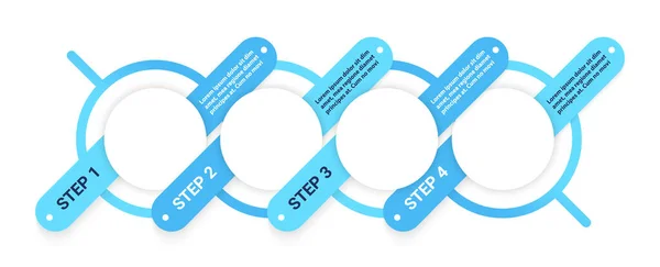 Development Progress Vector Infographic Template Blue Circle Presentation Design Elements — Stock Vector
