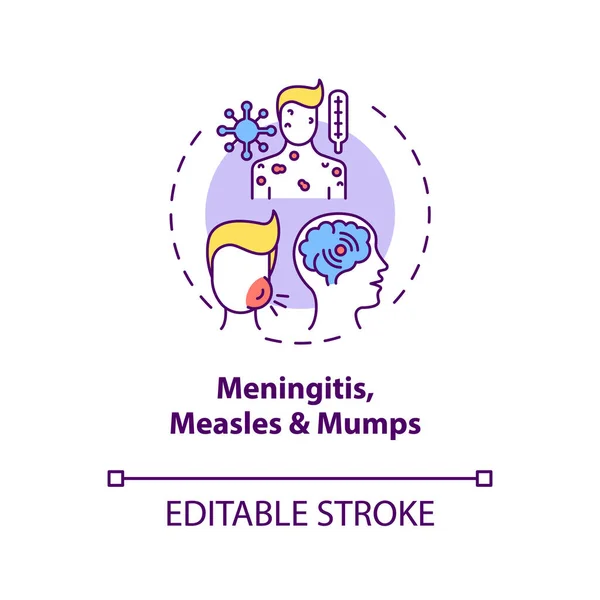 Meningitis Masern Und Mumps Erworbene Vorstellung Von Hörverlust Auf Dünnem — Stockvektor