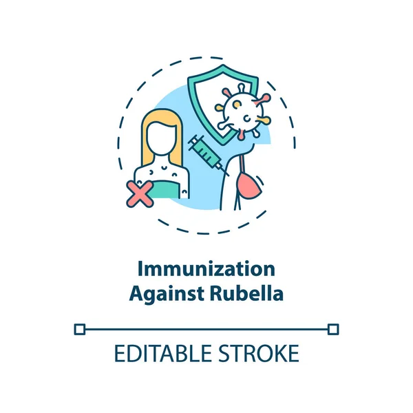 Immunizáció Rubeola Koncepció Ikon Ellen Hallásvesztés Megelőzése Ötlet Vékony Vonal — Stock Vector