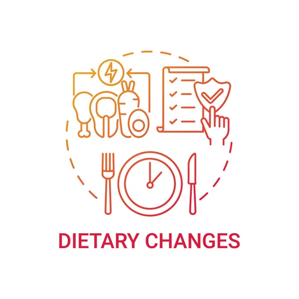Changements Alimentaires Icône Concept Gradient Rouge Mode Vie Sain Manger — Image vectorielle