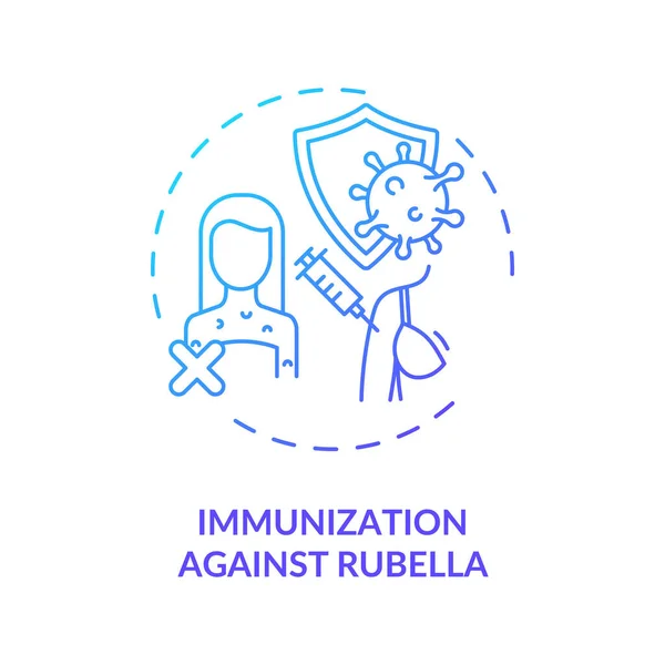 Imunização Contra Ícone Conceito Rubéola Ilustração Linha Fina Ideia Prevenção — Vetor de Stock