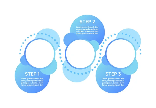 Planen Sie Stufen Vektor Infografik Vorlage Runde Blaue Präsentationselemente Mit — Stockvektor