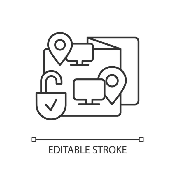 Ícone Linear Observação Remota Visualização Virtual Atividade Ficar Casa Plataforma —  Vetores de Stock