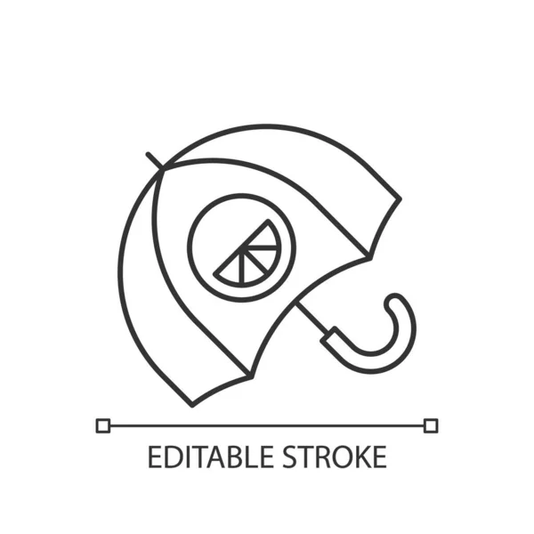 Icono Lineal Paraguas Marca Elegante Protección Contra Lluvia Diseñador Creando — Vector de stock