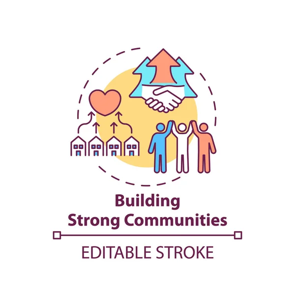 Building Strong Communities Concept Icon Corporate Value Idea Thin Line — Stock Vector