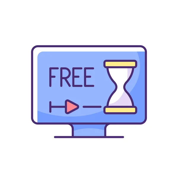 Free Trial Option Rgb Color Icon Free One Month Service — Stock Vector