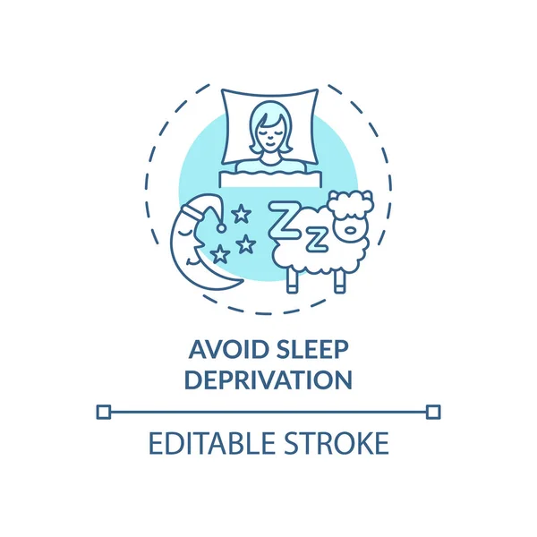 Vermeiden Sie Schlafentzug Blaues Konzept Symbol Gesunder Lebensstil Persönliches Management — Stockvektor