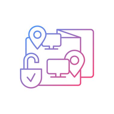 Uzaktan izleme gradyan doğrusal vektör simgesi. Sanal ortak izleme. Evde kalma aktivitesi. Video sohbet platformu. İnce çizgi renkli semboller. Modern tarz pictogram. Vektör izole çizimi