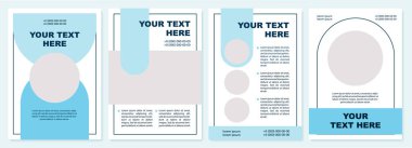 Geometrik turkuaz broşür şablonu. Broşür, broşür, broşür baskısı, kopya alanı olan kapak tasarımı. Mesajın burada. Dergiler için vektör planları, yıllık raporlar, reklam posterleri