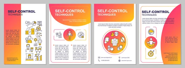 Modelo Brochura Técnicas Autocontrole Harmonia Vida Profissional Folheto Brochura Impressão —  Vetores de Stock