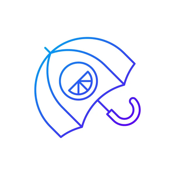 Markiertes Lineares Vektor Symbol Für Den Schirmgradienten Stilvoller Regenschutz Designer — Stockvektor